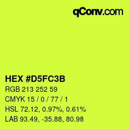 Farbcode: HEX #D5FC3B | qconv.com