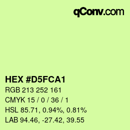 Código de color: HEX #D5FCA1 | qconv.com