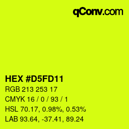 颜色代码: HEX #D5FD11 | qconv.com