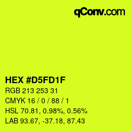カラーコード: HEX #D5FD1F | qconv.com