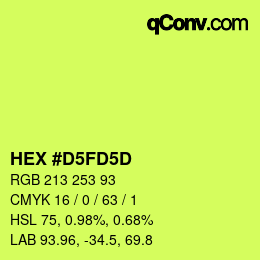 カラーコード: HEX #D5FD5D | qconv.com