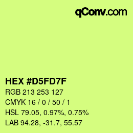 カラーコード: HEX #D5FD7F | qconv.com