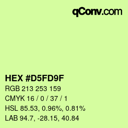 カラーコード: HEX #D5FD9F | qconv.com