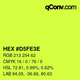 Color code: HEX #D5FE3E | qconv.com