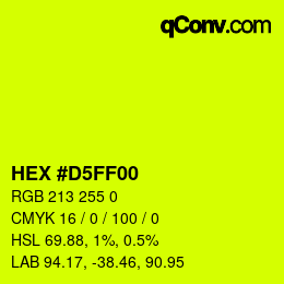 Color code: HEX #D5FF00 | qconv.com