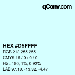 Color code: HEX #D5FFFF | qconv.com