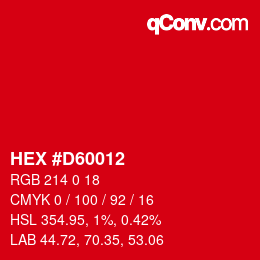 Color code: HEX #D60012 | qconv.com