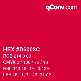 Color code: HEX #D6003C | qconv.com