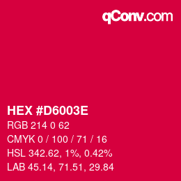 Color code: HEX #D6003E | qconv.com