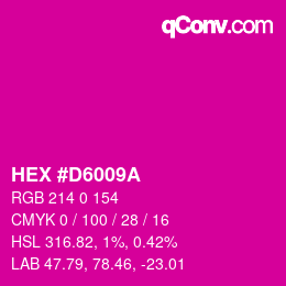 颜色代码: HEX #D6009A | qconv.com