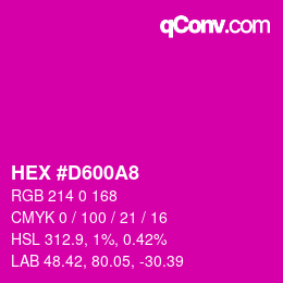 颜色代码: HEX #D600A8 | qconv.com