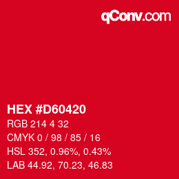 Color code: HEX #D60420 | qconv.com