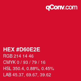 Color code: HEX #D60E2E | qconv.com