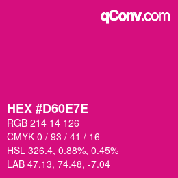 Color code: HEX #D60E7E | qconv.com