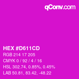 カラーコード: HEX #D611CD | qconv.com