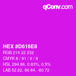 カラーコード: HEX #D616E8 | qconv.com
