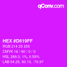 Color code: HEX #D619FF | qconv.com