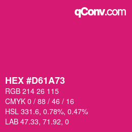 颜色代码: HEX #D61A73 | qconv.com