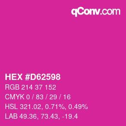 颜色代码: HEX #D62598 | qconv.com