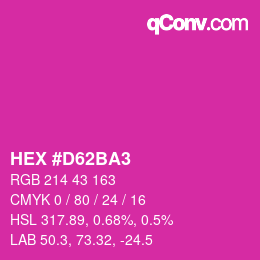 颜色代码: HEX #D62BA3 | qconv.com