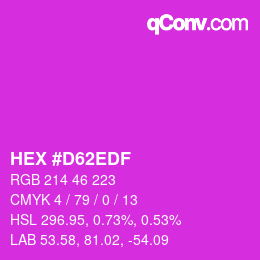 Color code: HEX #D62EDF | qconv.com