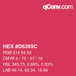 Color code: HEX #D6365C | qconv.com