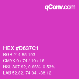 カラーコード: HEX #D637C1 | qconv.com