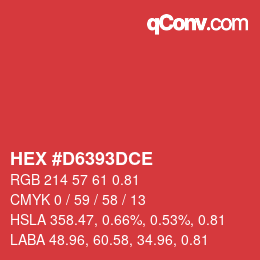カラーコード: HEX #D6393DCE | qconv.com