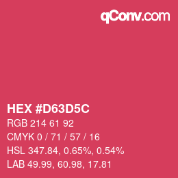 Color code: HEX #D63D5C | qconv.com