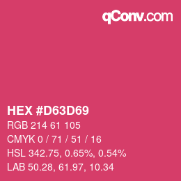 Color code: HEX #D63D69 | qconv.com