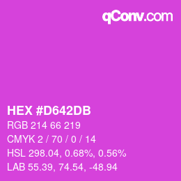 カラーコード: HEX #D642DB | qconv.com