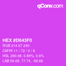 Color code: HEX #D643F0 | qconv.com
