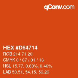 Color code: HEX #D64714 | qconv.com