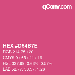 カラーコード: HEX #D64B7E | qconv.com
