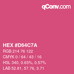 颜色代码: HEX #D64C7A | qconv.com