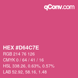 Color code: HEX #D64C7E | qconv.com