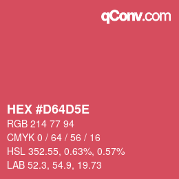 Color code: HEX #D64D5E | qconv.com