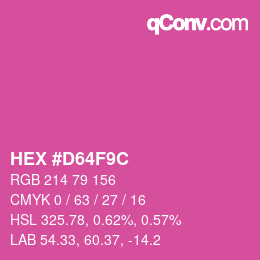 Color code: HEX #D64F9C | qconv.com