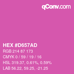 颜色代码: HEX #D657AD | qconv.com
