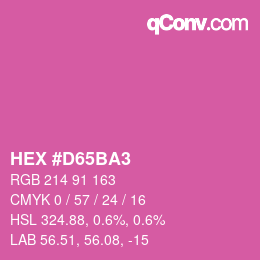 カラーコード: HEX #D65BA3 | qconv.com