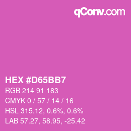 カラーコード: HEX #D65BB7 | qconv.com