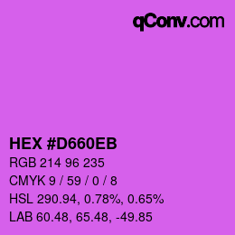 Code couleur: HEX #D660EB | qconv.com