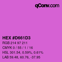 颜色代码: HEX #D661D3 | qconv.com