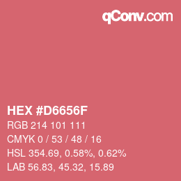 カラーコード: HEX #D6656F | qconv.com