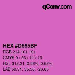 カラーコード: HEX #D665BF | qconv.com