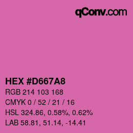 カラーコード: HEX #D667A8 | qconv.com