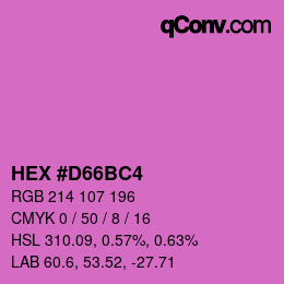 颜色代码: HEX #D66BC4 | qconv.com