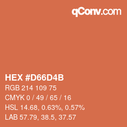Color code: HEX #D66D4B | qconv.com