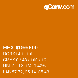 颜色代码: HEX #D66F00 | qconv.com