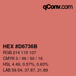 カラーコード: HEX #D6736B | qconv.com